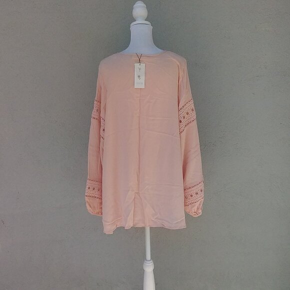 Starling Reine Top Women's Small Peach Lace Boho Bohemian Oversized Coastal - Picture 4 of 6